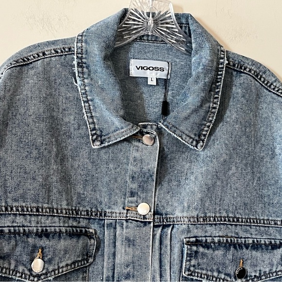 Vigoss Medium Blue Wash Denim Jacket for Women Size Large - Picture 9 of 16